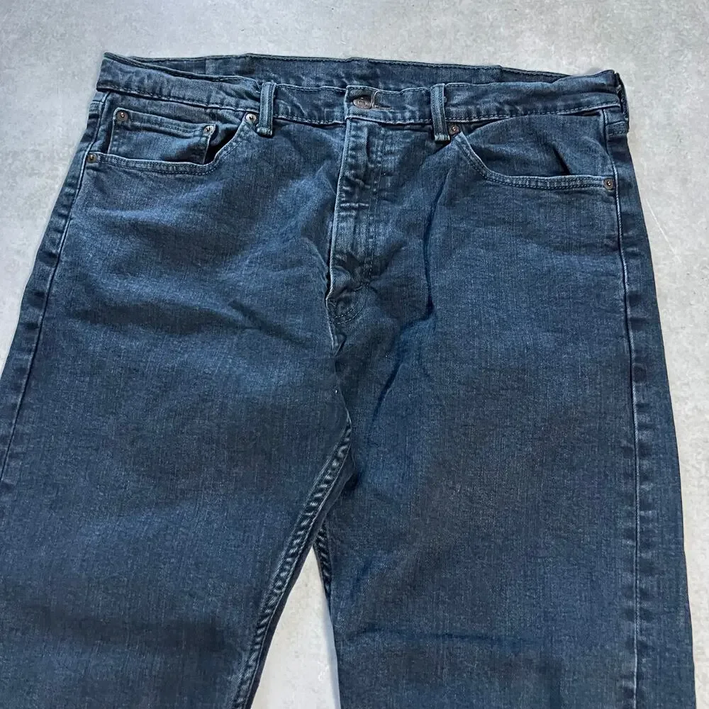 Levis 505 Regular Fit Straight Jeans Men's Size 38x32 Dark Wash Classic Fit